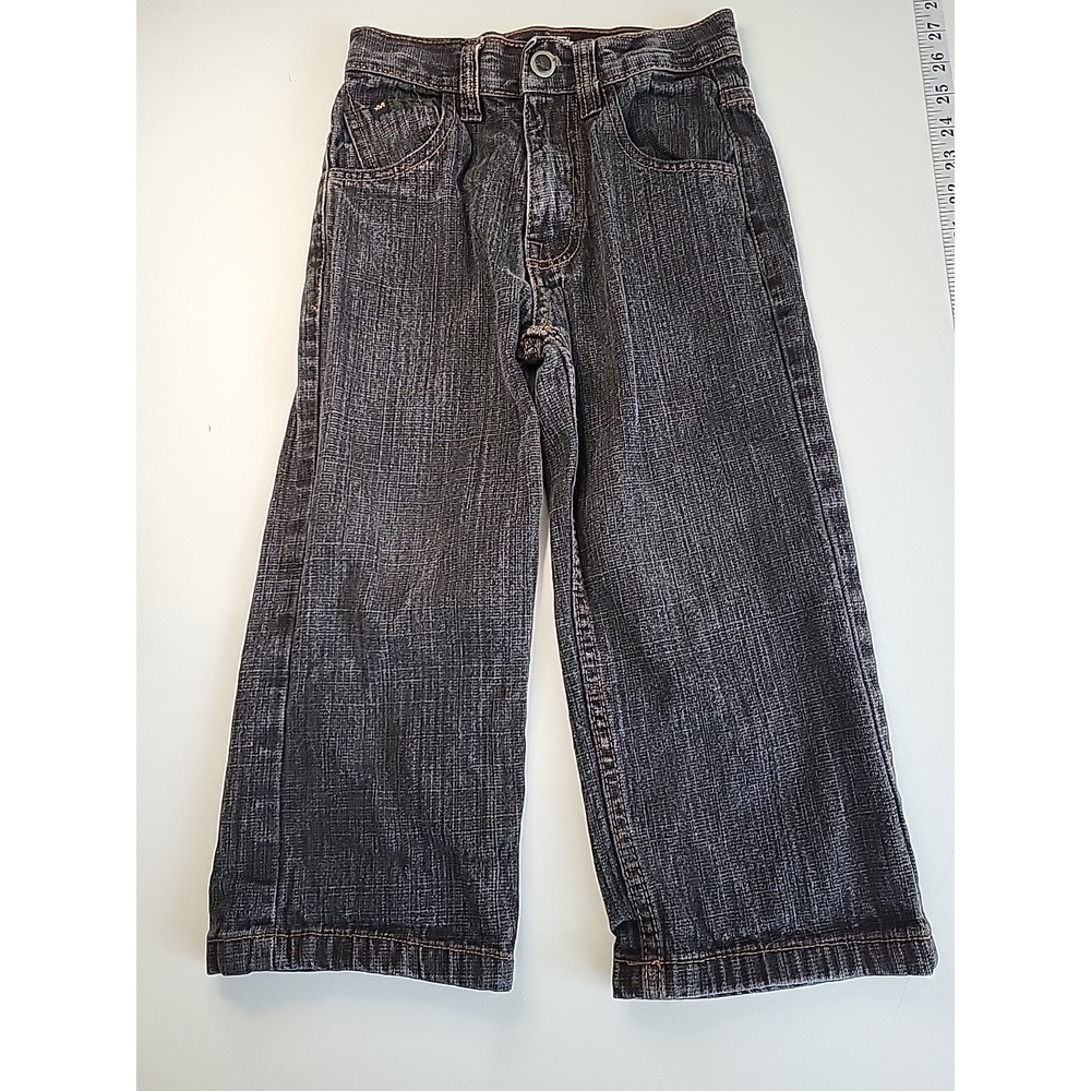 MECCA Kids Y2K Wide Leg Embroidered Black Denim Skater Jeans Size Kids‎ 5